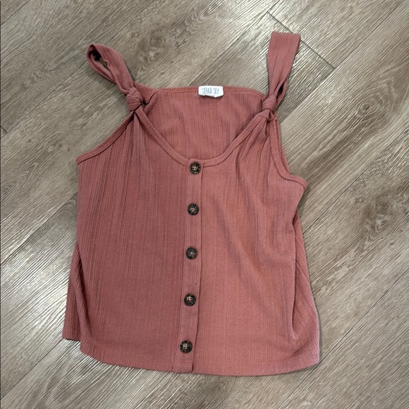 Sienna Sky Tops - Sienna Sky Pink Ribbed Buttoned Tank Top